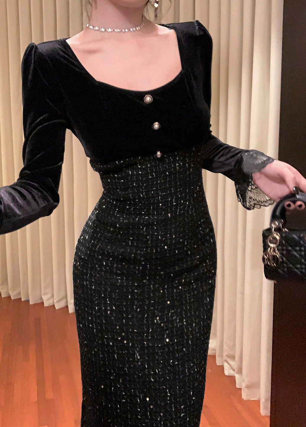 Чорна кежуал сукня силуетна SHEIN однотонна