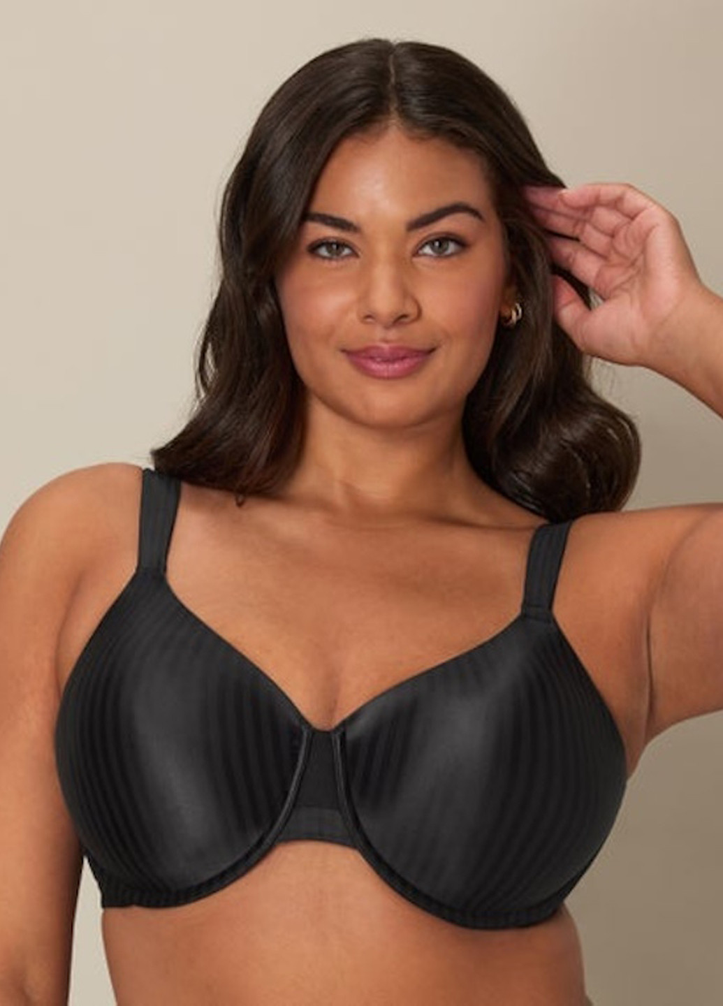 Чёрный минимайзер бюстгальтер Playtex с косточками нейлон