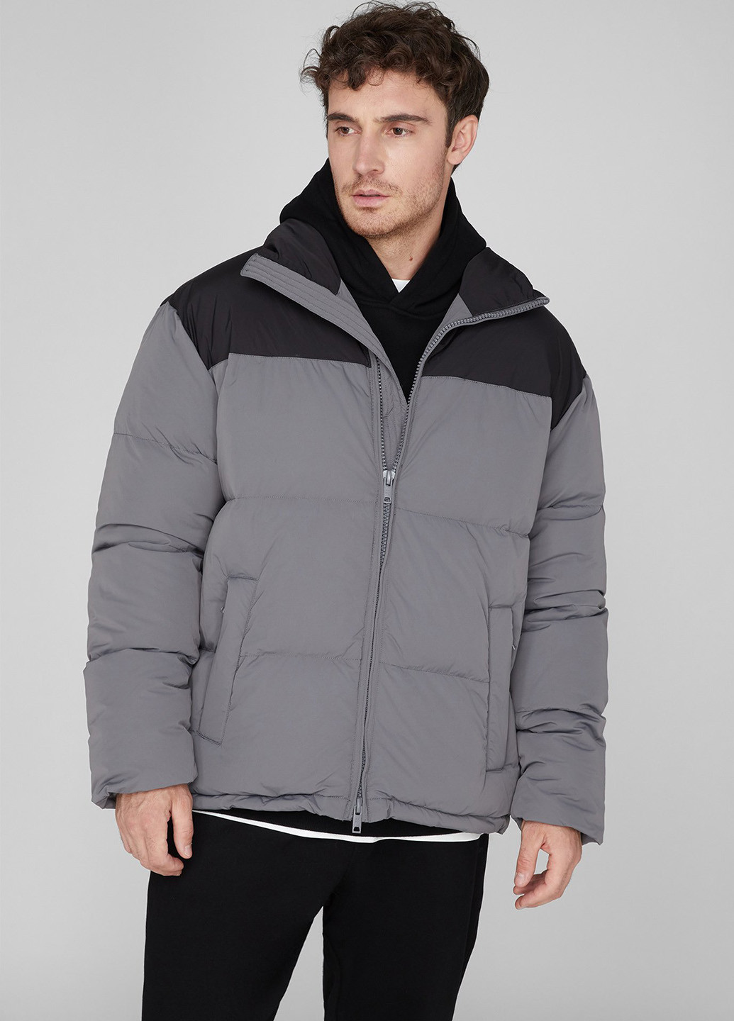 Сірий зимній Пуховик PRPY