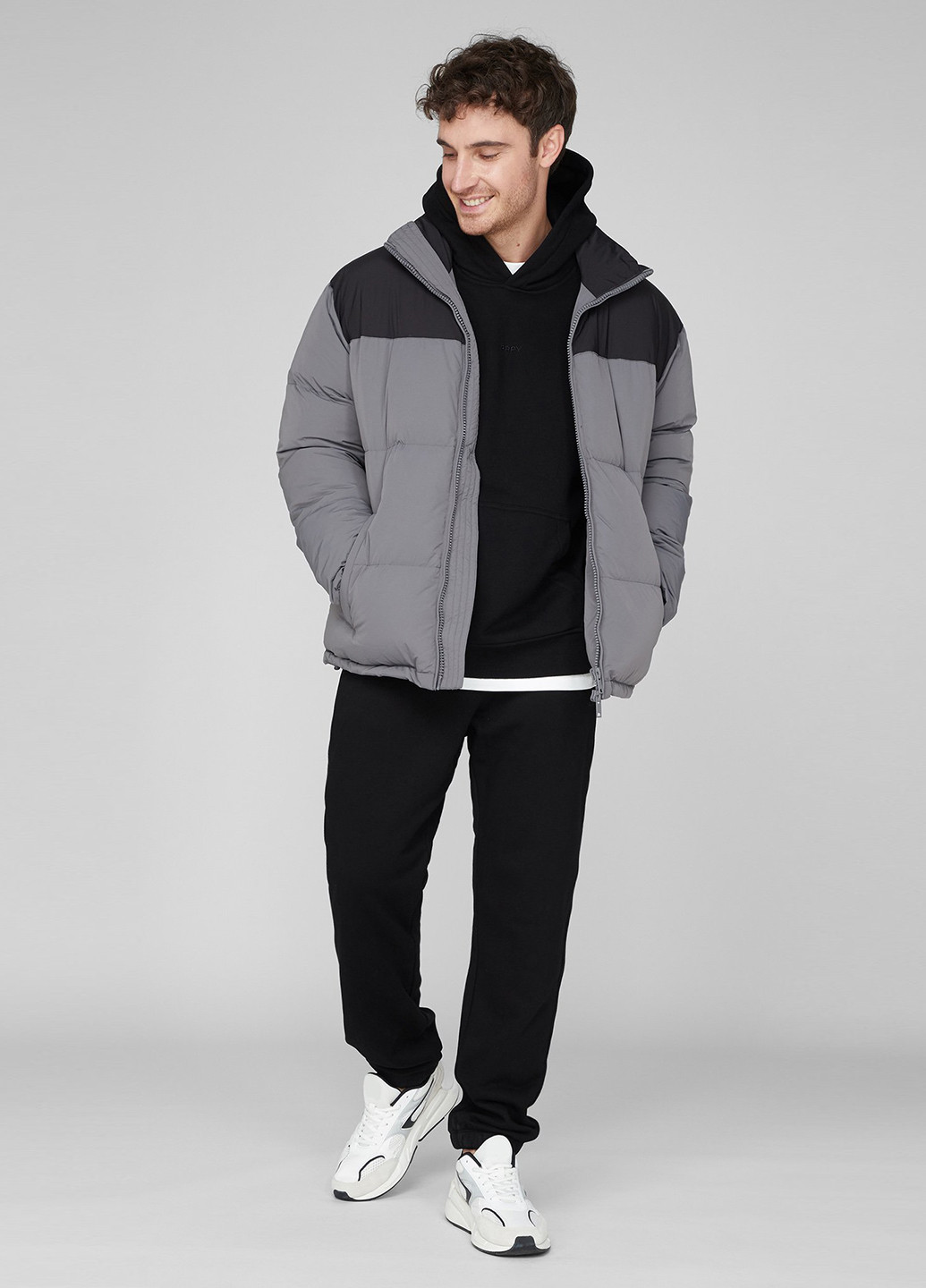 Сірий зимній Пуховик PRPY