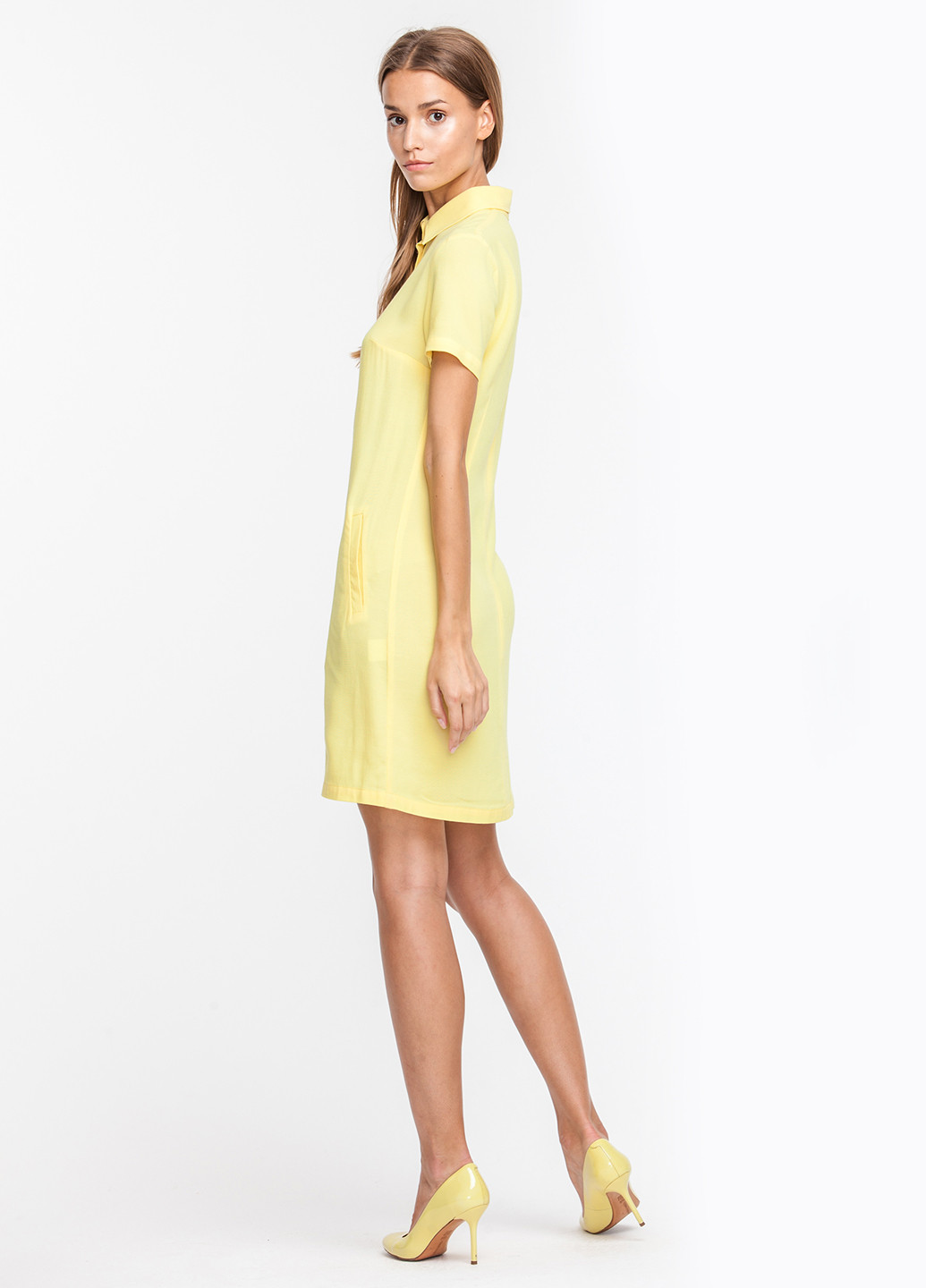 Жовтий кежуал сукня з коротким рукавом Must Have однотонна