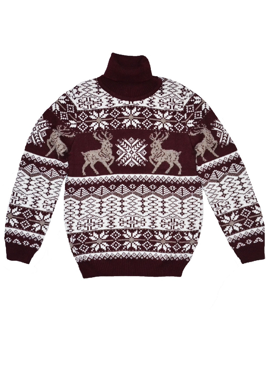 Бордовый зимний свитер пуловер Gerekli
