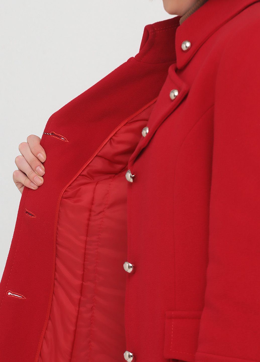Красное демисезонное Пальто однобортное ELEGANT LINE