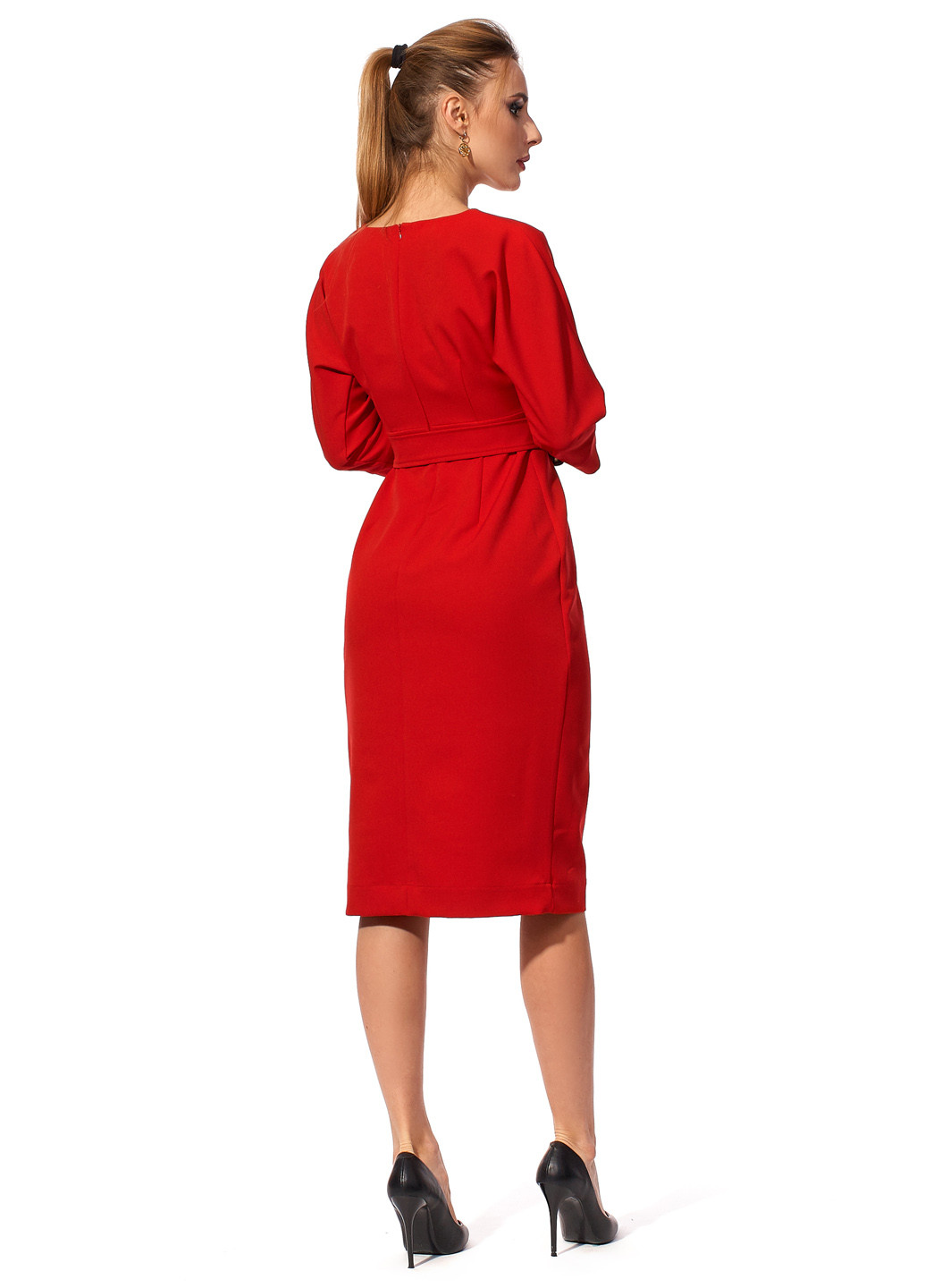 Червона кежуал плаття, сукня футляр SL-Fashion однотонна