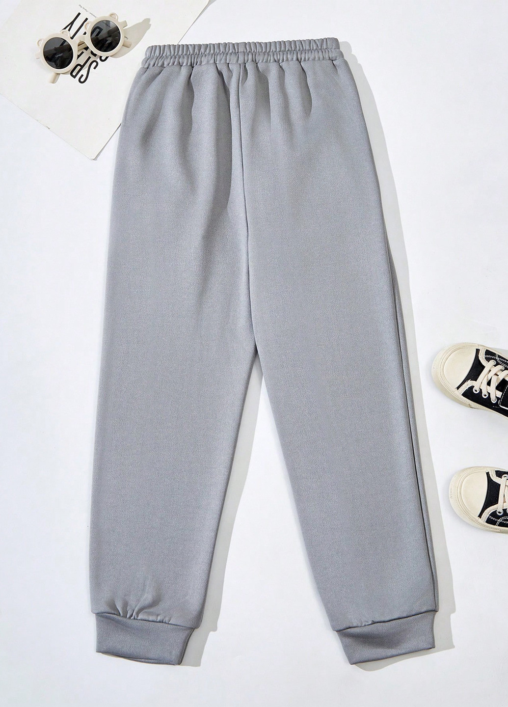 Серые кэжуал, спортивные демисезонные джоггеры брюки SHEIN