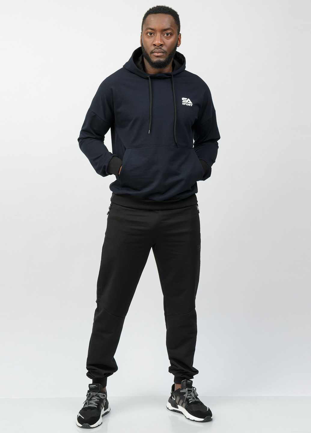 Темно-синій демісезонний костюм (худі, брюки) брючний SA-sport