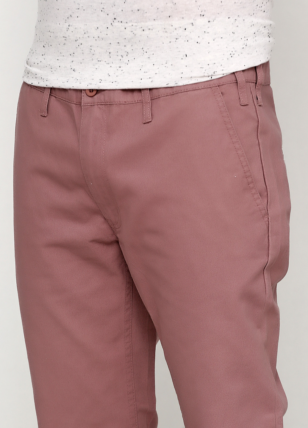 Темно-розовые кэжуал демисезонные прямые брюки H&M