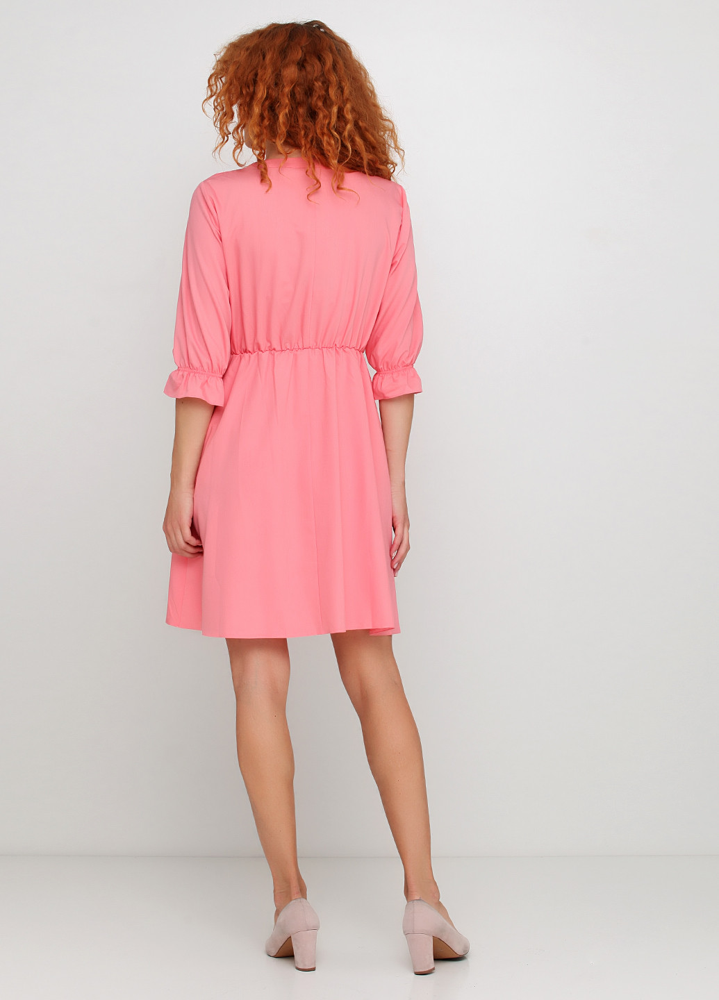Рожева кежуал плаття, сукня кльош Sassofono однотонна