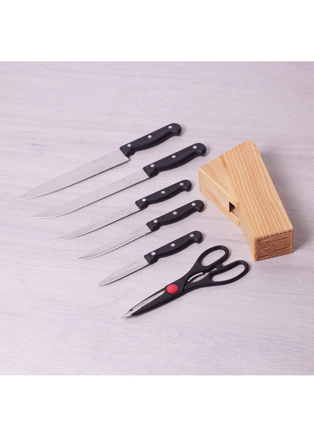Набір кухонних ножів KM-5122 7 предметів Kamille комбінований,