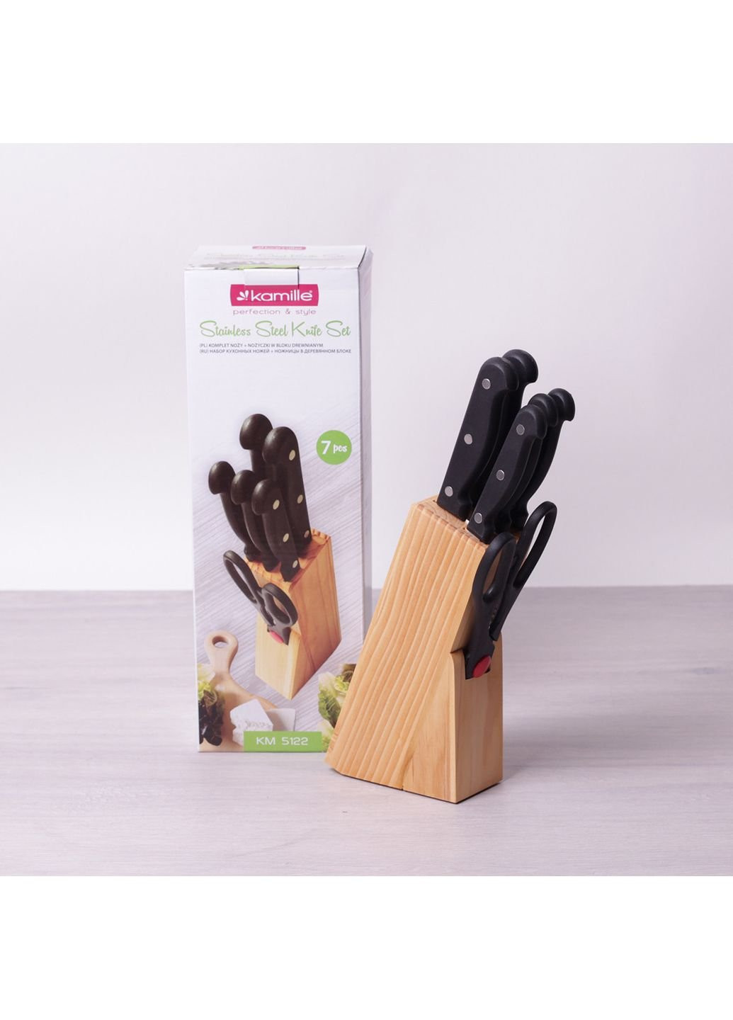 Набір кухонних ножів KM-5122 7 предметів Kamille комбінований,