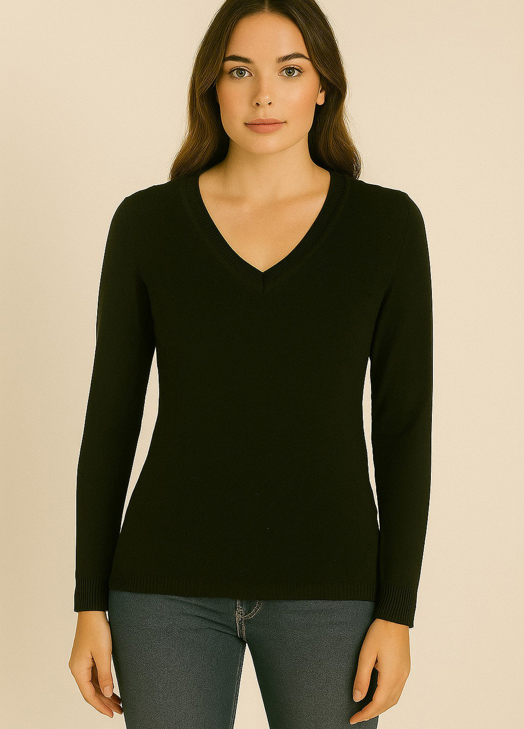 Черный демисезонный пуловер пуловер Sassofono