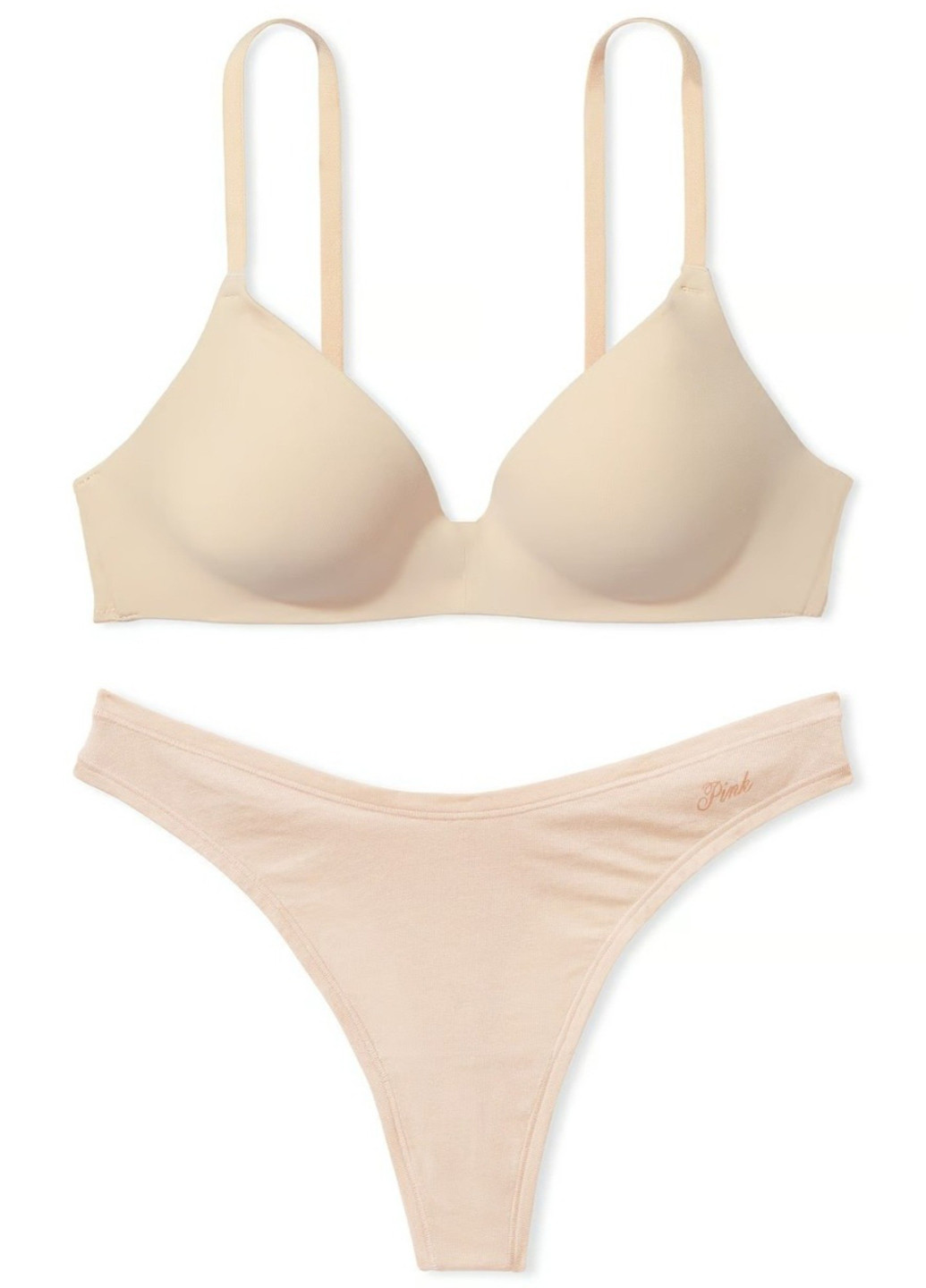 Бежевий демісезонний комплект (бюстгальтер, трусики) Victoria's Secret