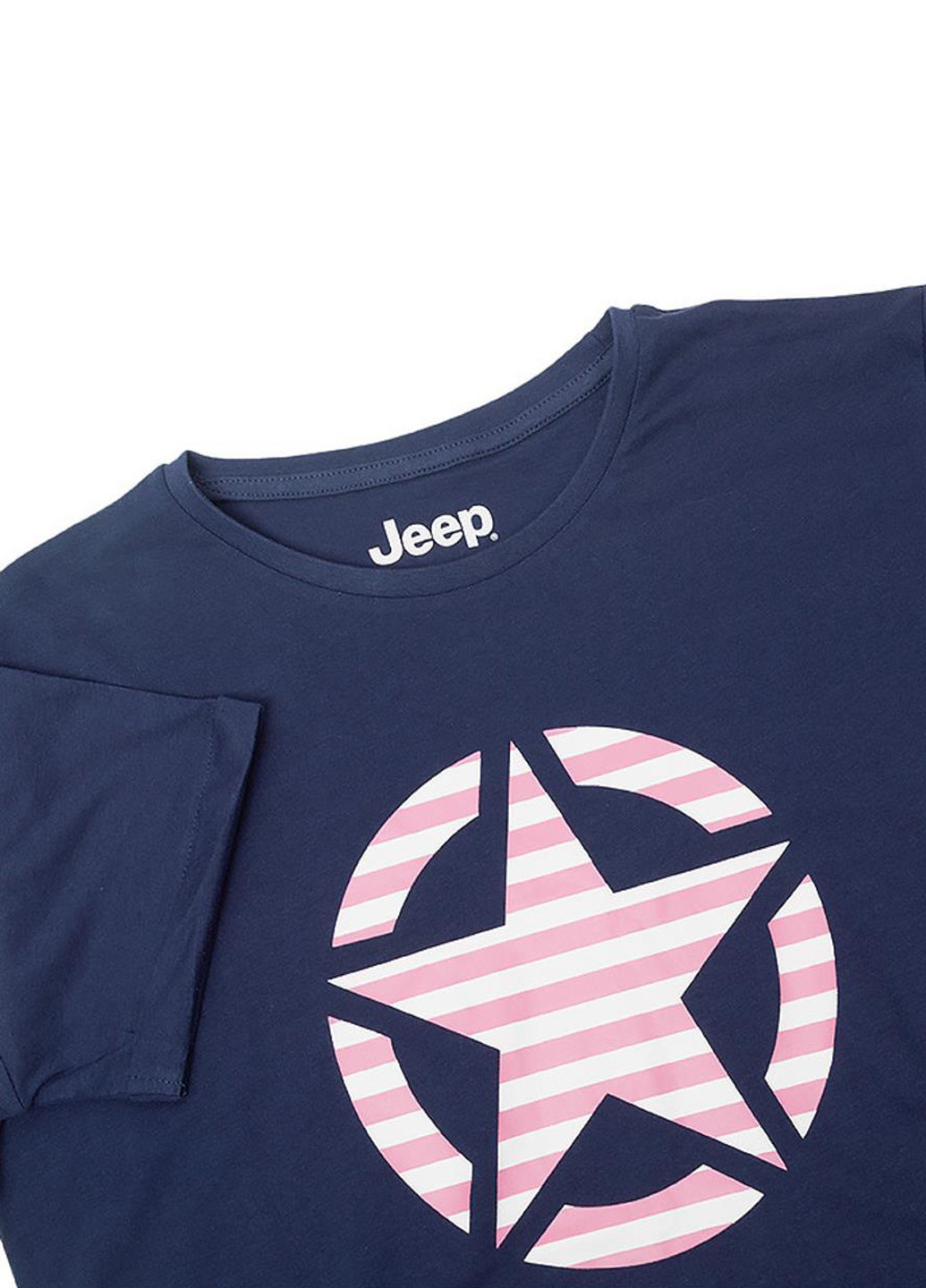 Футболка O102613-A184 Jeep T-SHIRT OVERSIZE STAR Striped Print Turn - (318311195)
