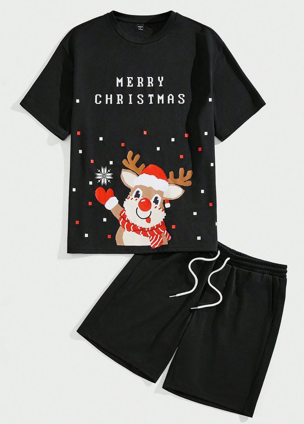 Чорний демісезонний комплект (футболка, шорти) SHEIN