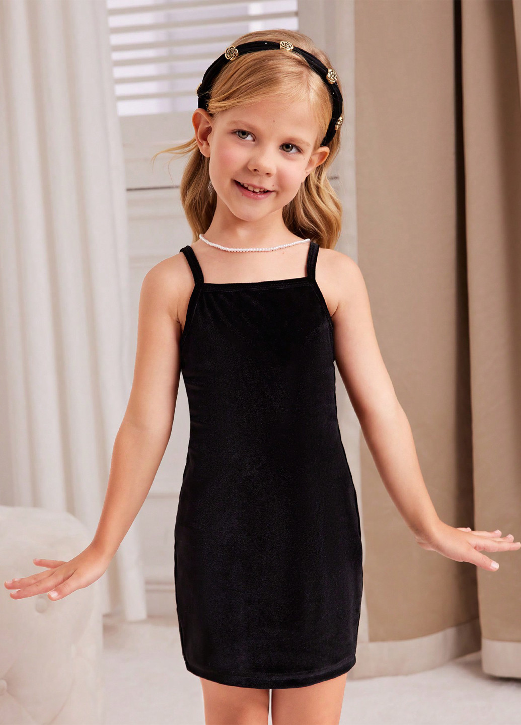 Комбинированный зимний комплект (платье, полушубок) SHEIN