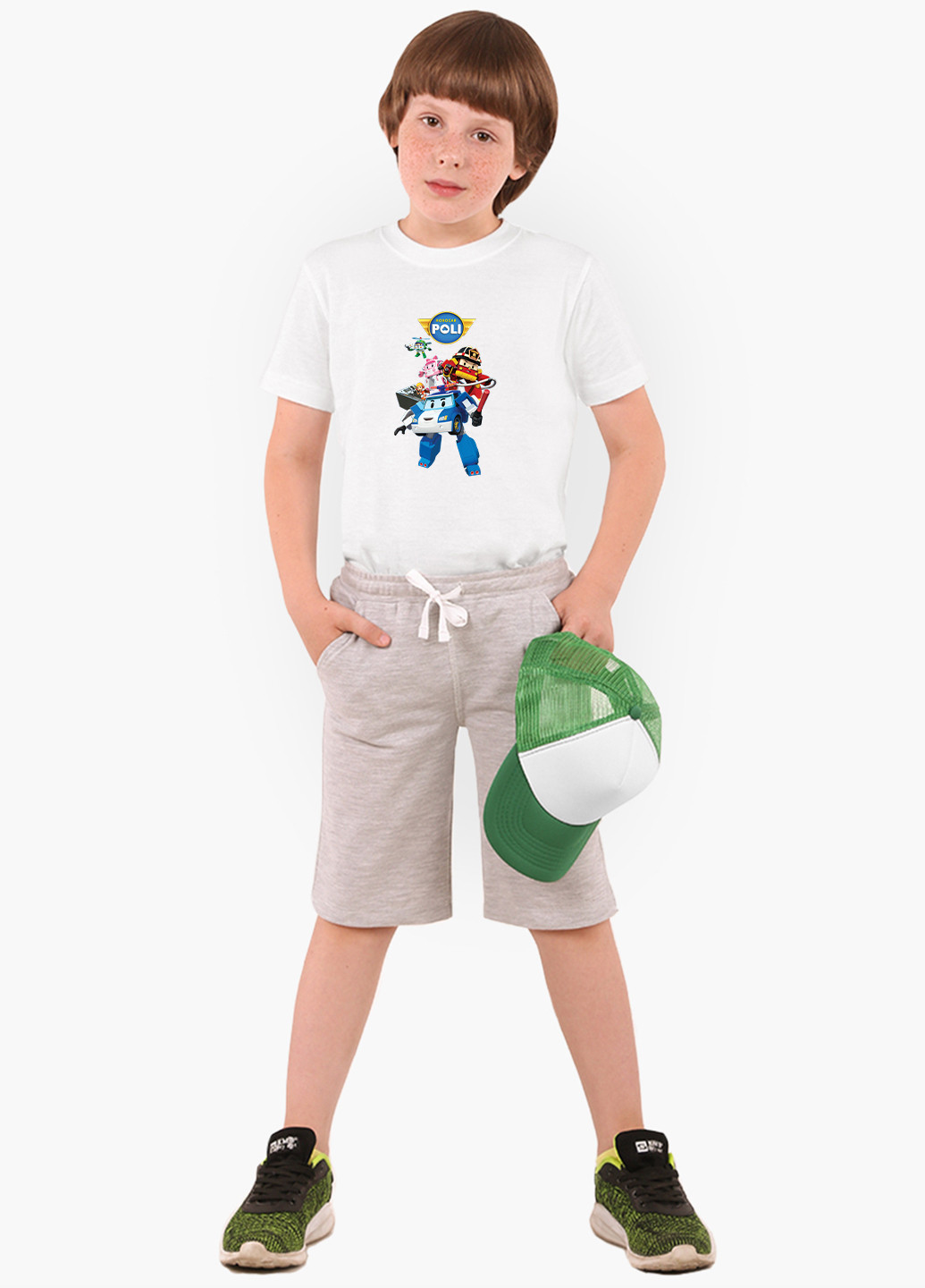 Біла демісезонна футболка дитяча робокар полі (robocar poli) (9224-1619) MobiPrint