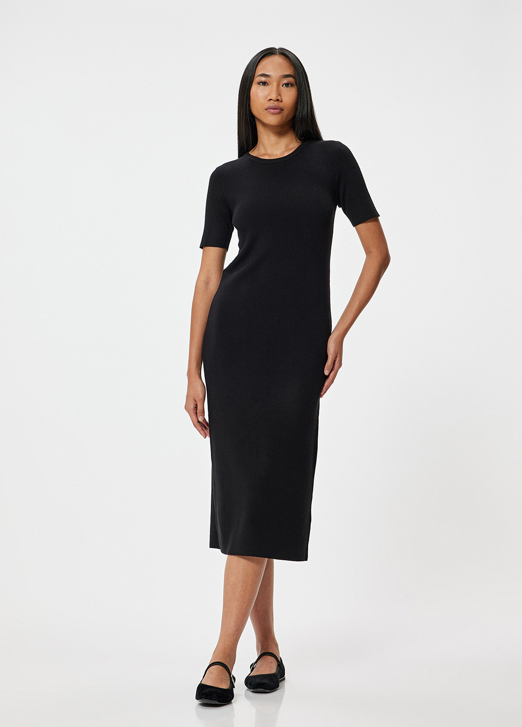 Черное кэжуал платье KOTON однотонное