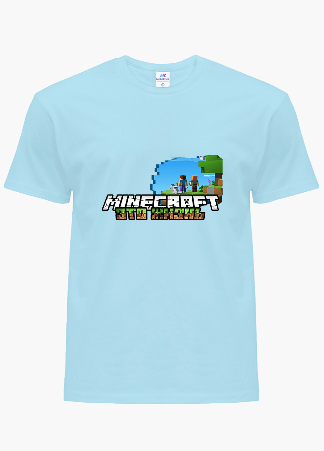Голубая демисезонная футболка детская майнкрафт (minecraft)(9224-1170) MobiPrint