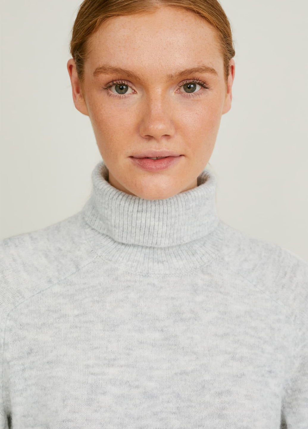 Светло-серое кэжуал платье платье-свитер C&A меланжевое