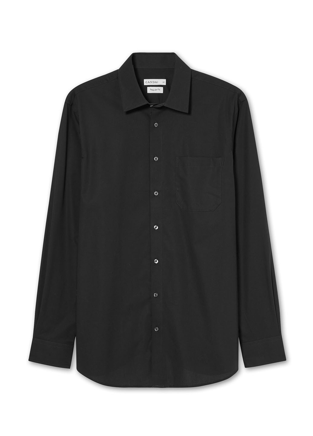 Черная классическая рубашка однотонная C&A