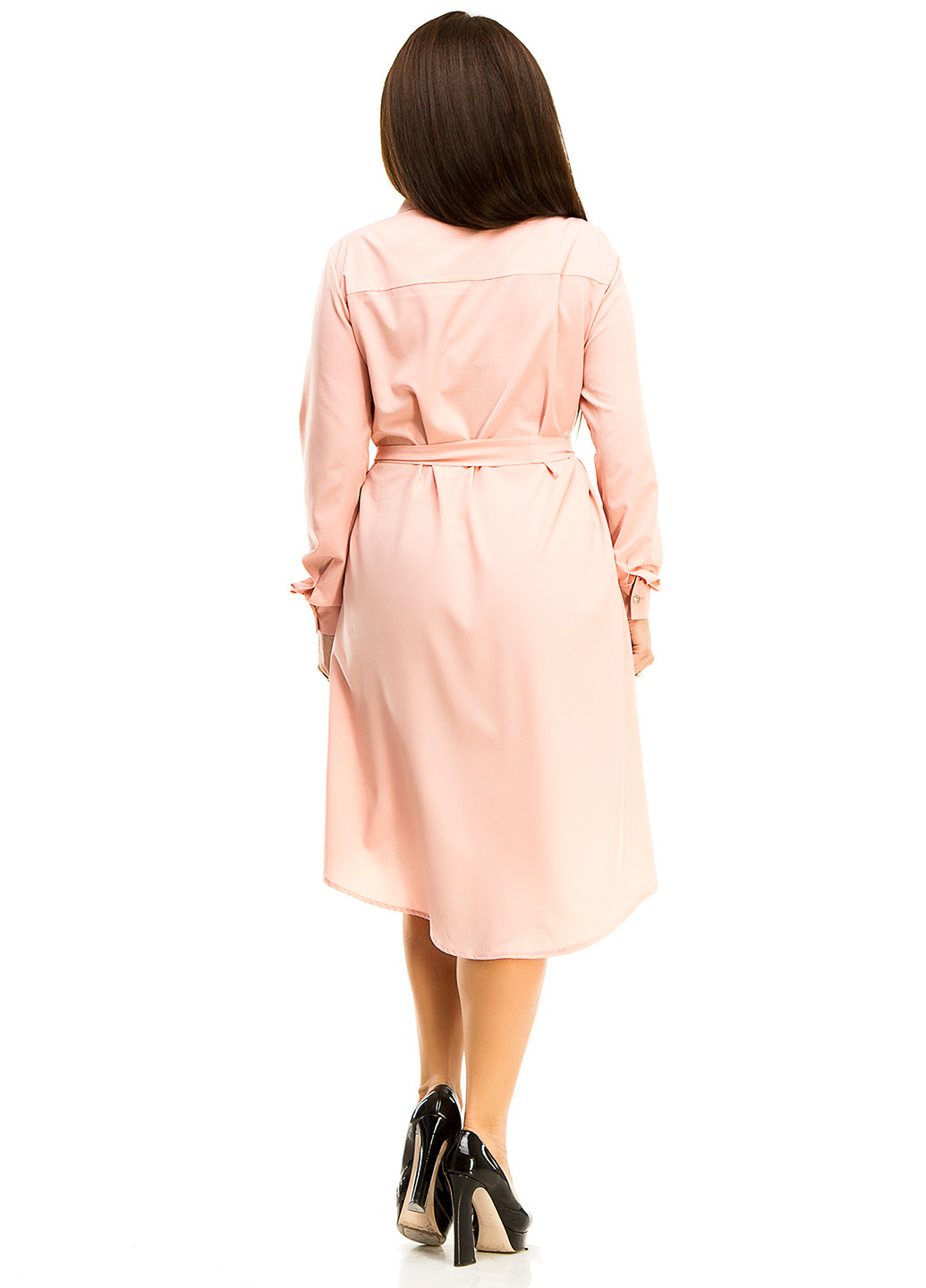 Персикова кежуал сукня Lady Style з малюнком