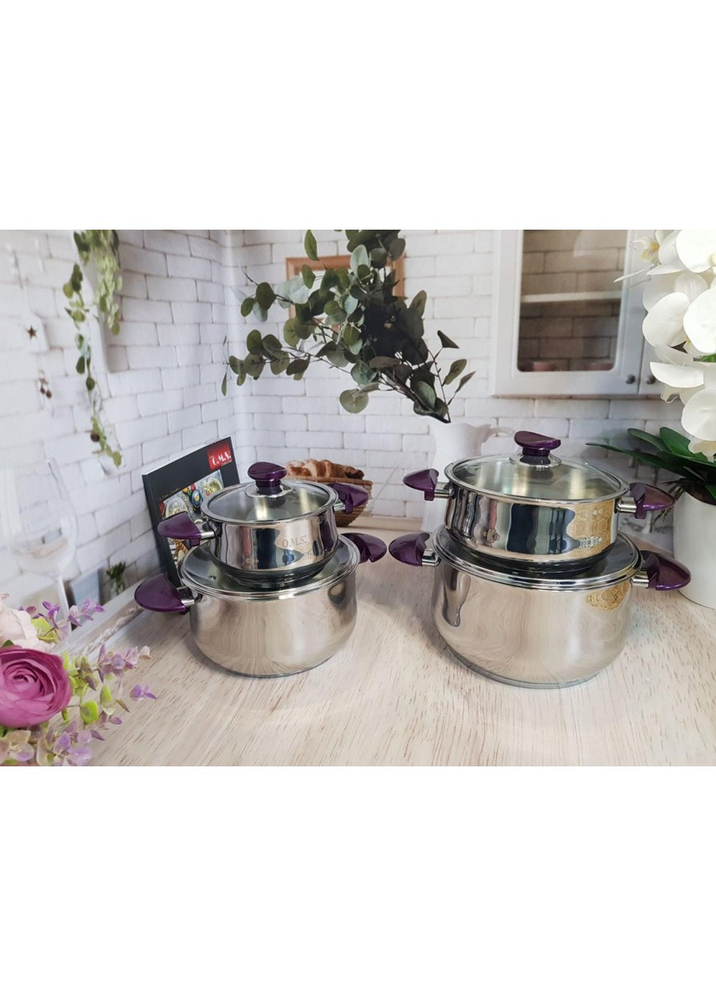 Набір посуду Yummy 1036-Purple 8 предметів OMS (254703695)