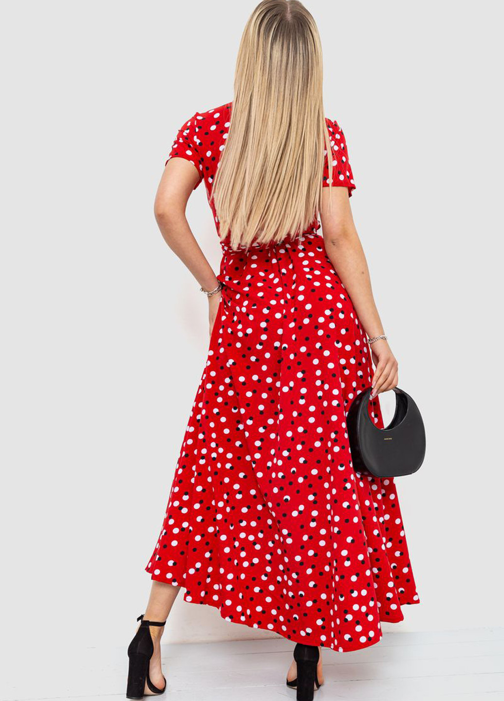 Червона кежуал сукня на запах Ager в горошок