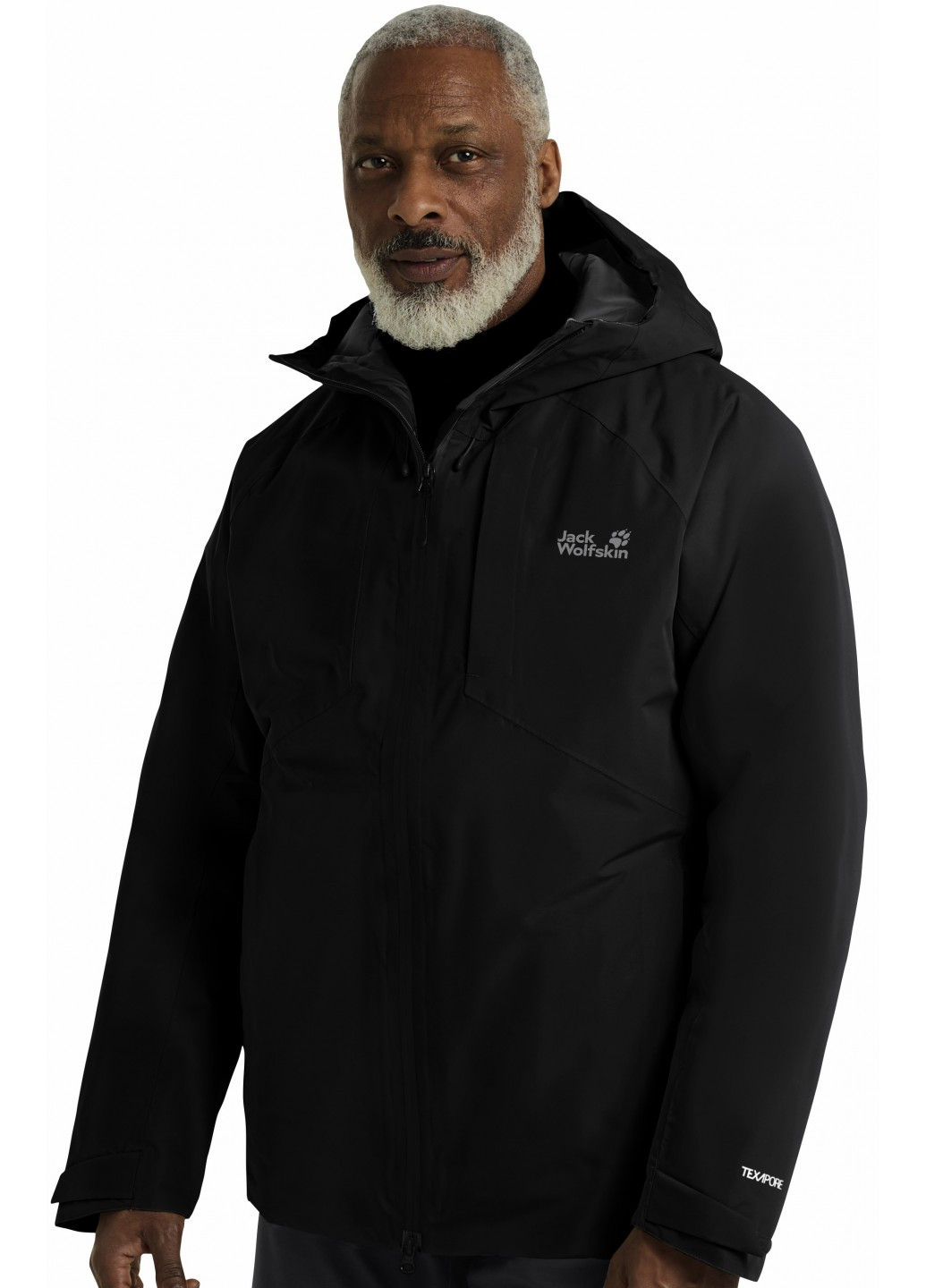 Чорний зимній Пуховик Jack Wolfskin