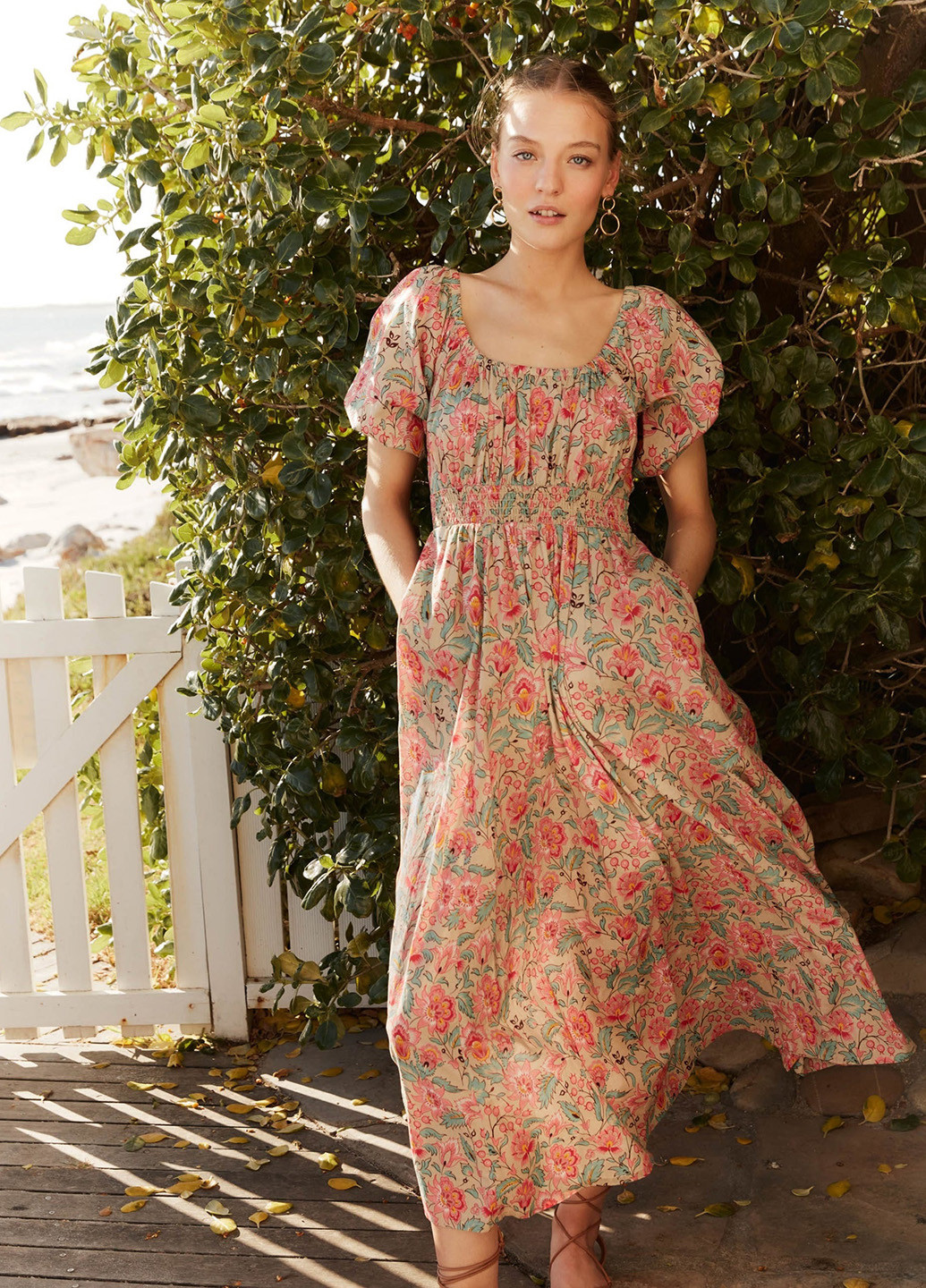 Комбинированное кэжуал платье Boden с цветочным принтом