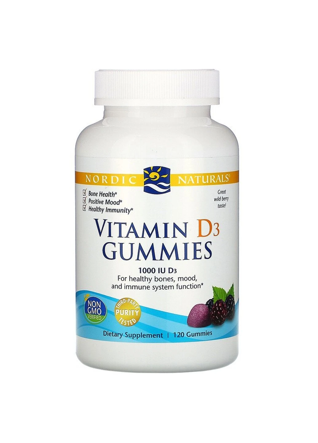 Витамин D3 Vitamin D3 1000 IU Gummies 120 жевательных таблеток Nordic Naturals (255408174)