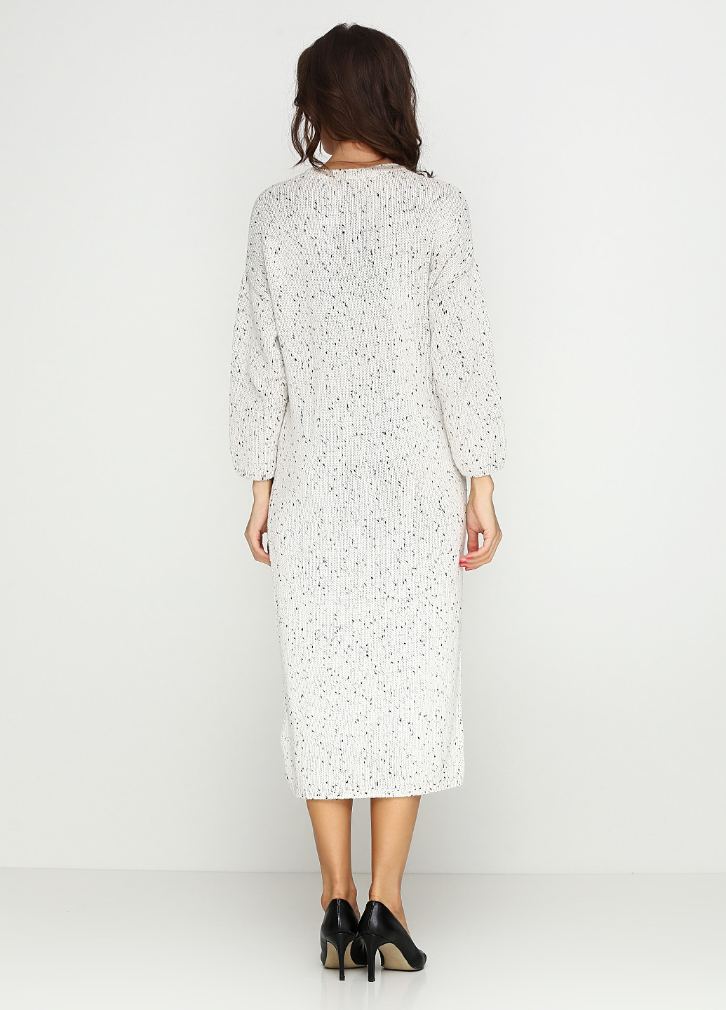 Молочное кэжуал платье Massimo Dutti меланжевое