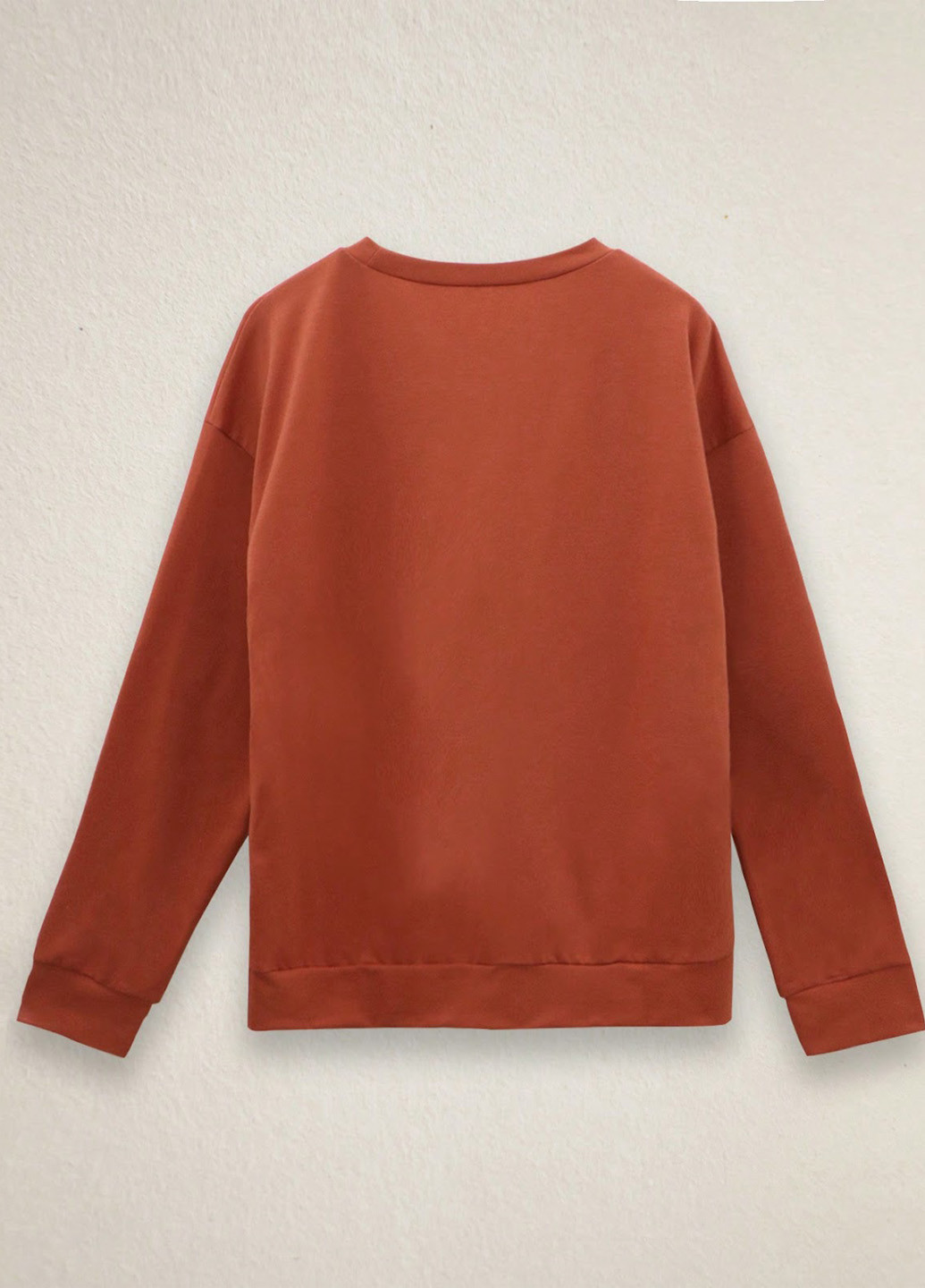 Терракотовый свитшот SHEIN рисунок без декора (323965869)