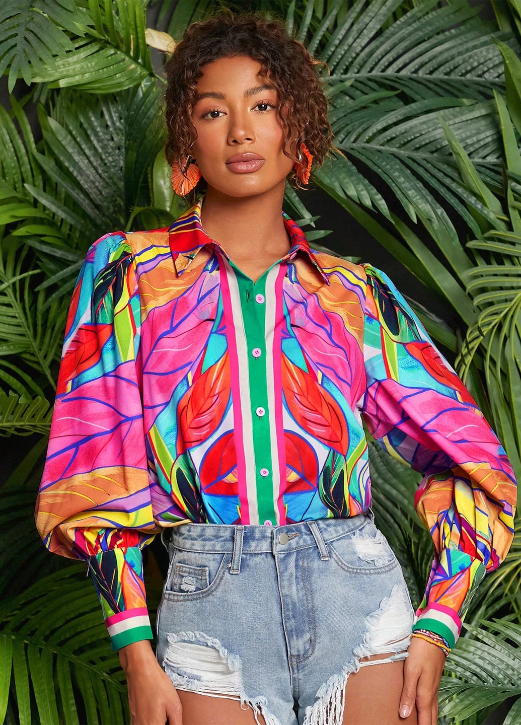Комбинированная блуза SHEIN