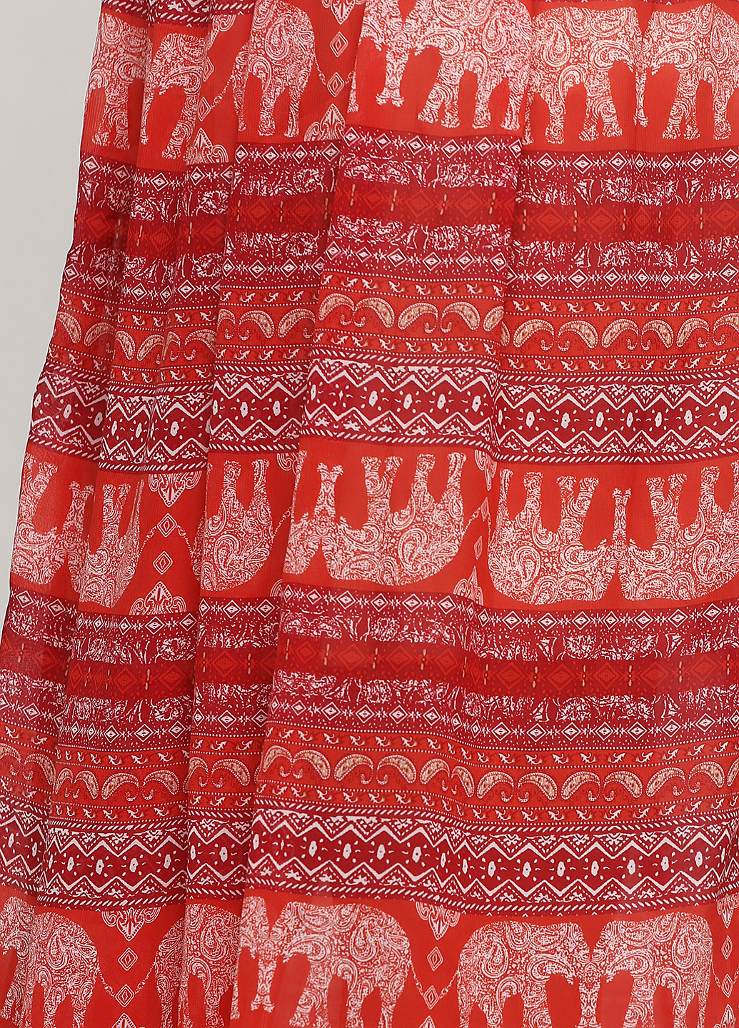 Красная кэжуал с орнаментом юбка Francescas`s клешированная
