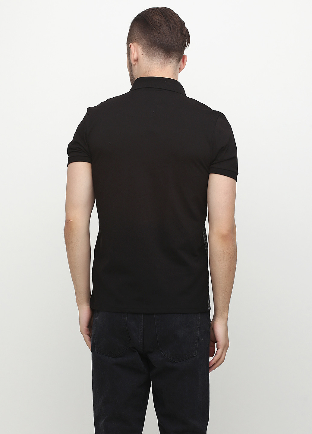 Черная футболка-поло для мужчин Madoc с геометрическим узором