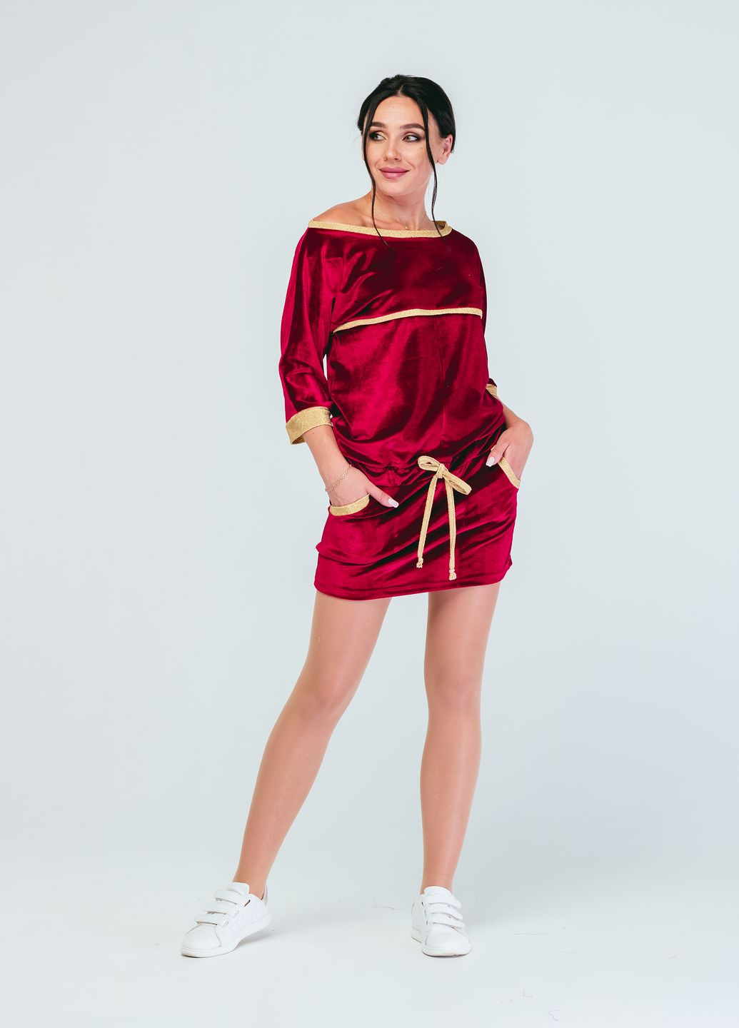 Красное спортивное платье so-78242-red Alpama однотонное