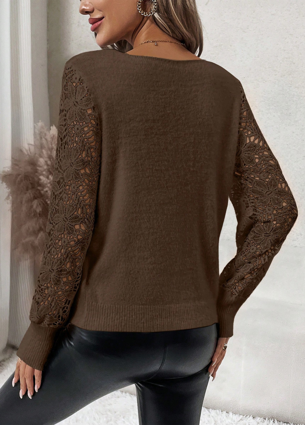 Коричневий демісезонний пуловер пуловер SHEIN