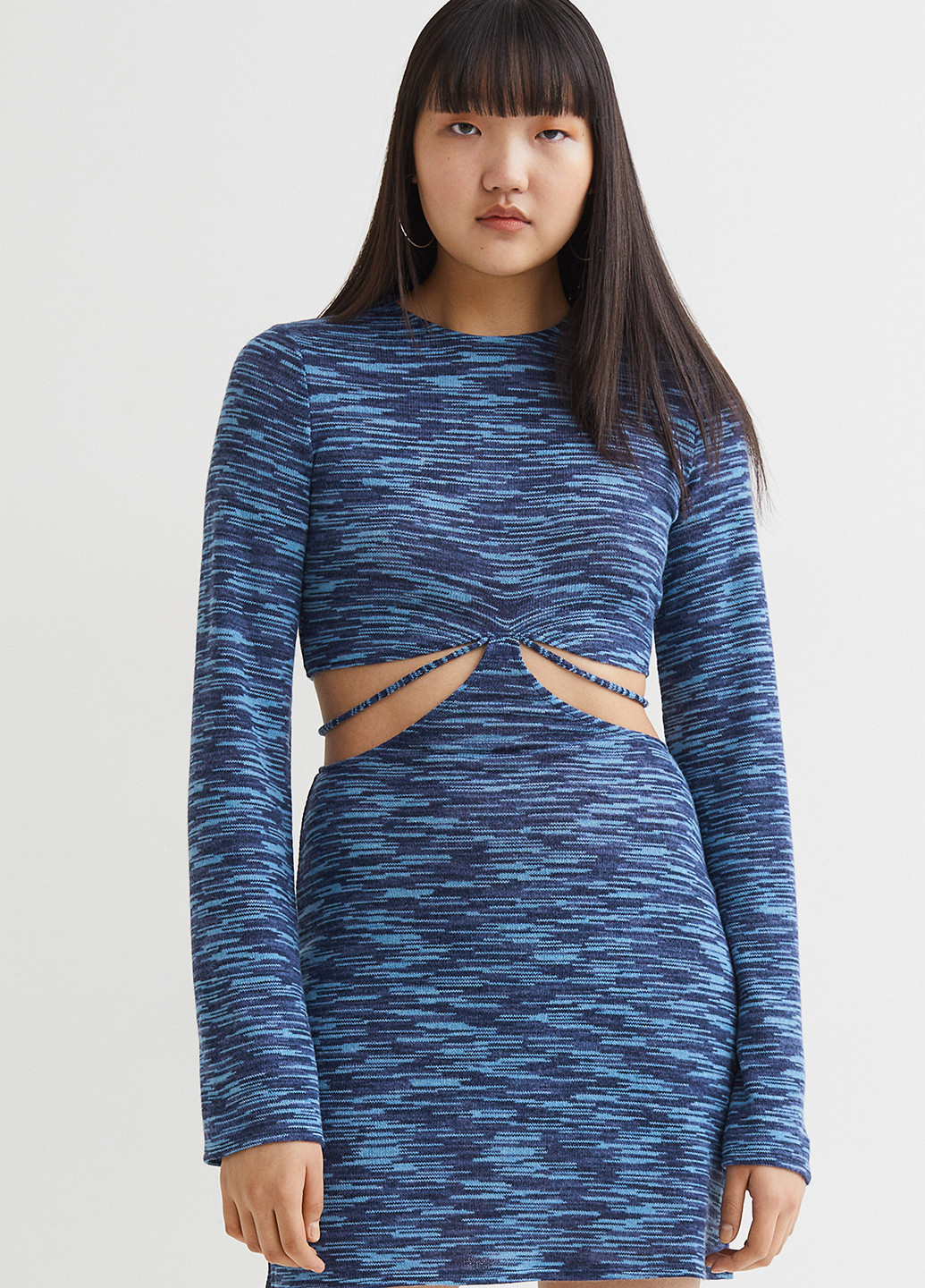 Блакитна кежуал сукня H&M меланжева