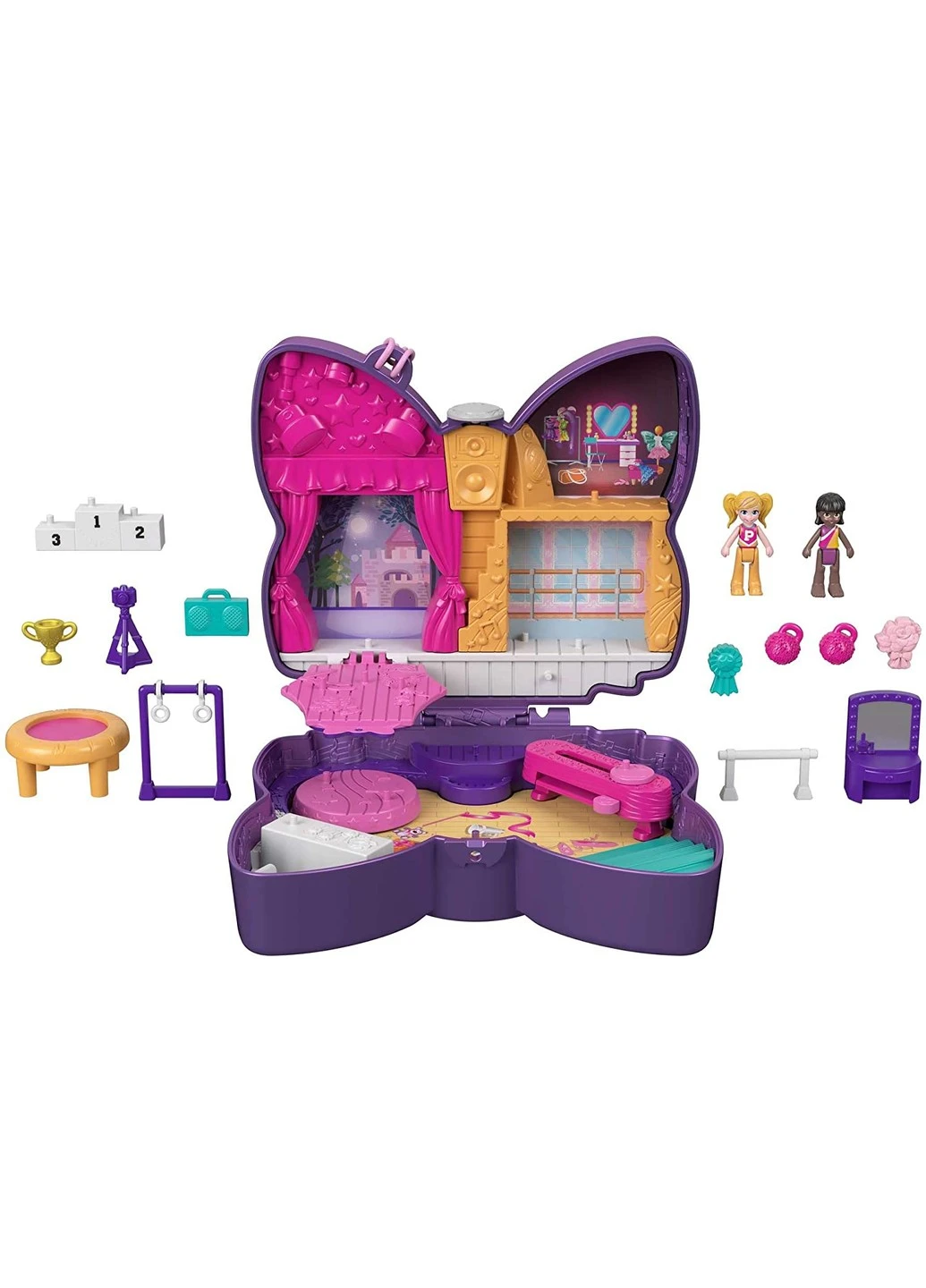 Ігровий набір Поллі Покет Polly Pocket Sparkle Bow Compact Кишеньковий Світ Стадія блиску (HCG17) Mattel (255665380)