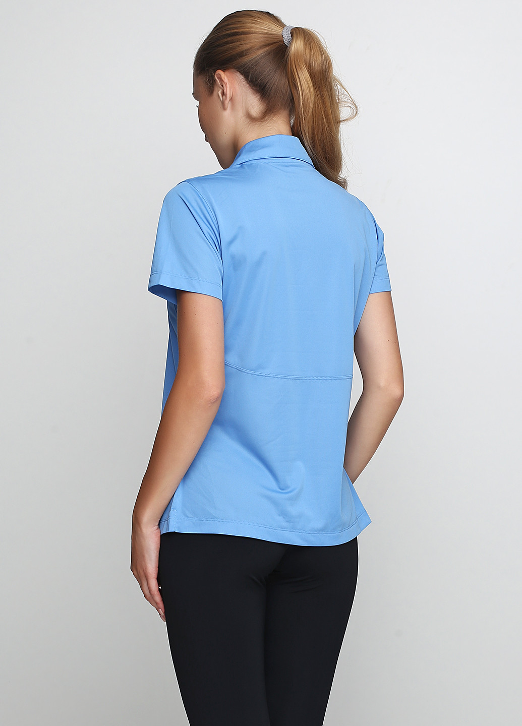 Голубой женская футболка-поло SPORT TEK однотонная