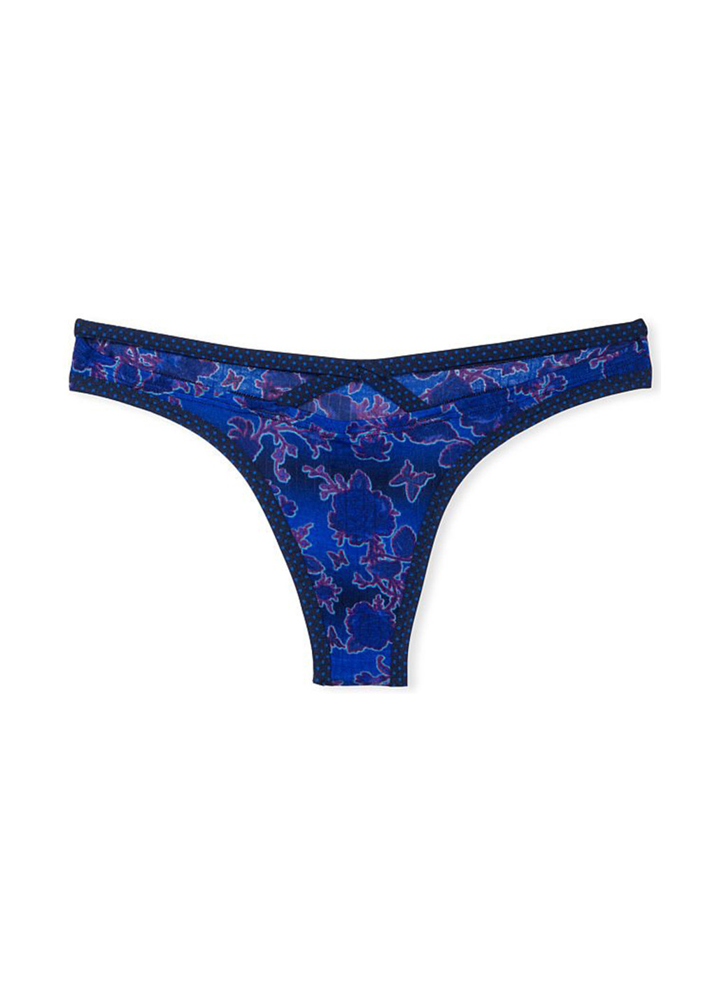Трусики Victoria's Secret тонг бабочки синие откровенные модал