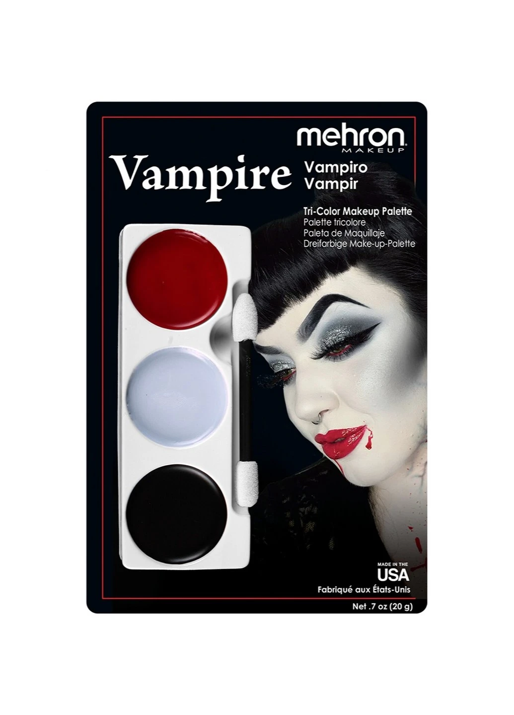 Набор кремового грима для образа "Вампир" Tri-Color Makeup Palette (Vampire), 6 oz., 20 г Mehron (205593375)