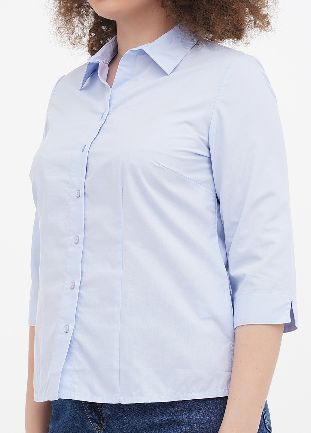 Светло-голубой кэжуал рубашка однотонная Minus