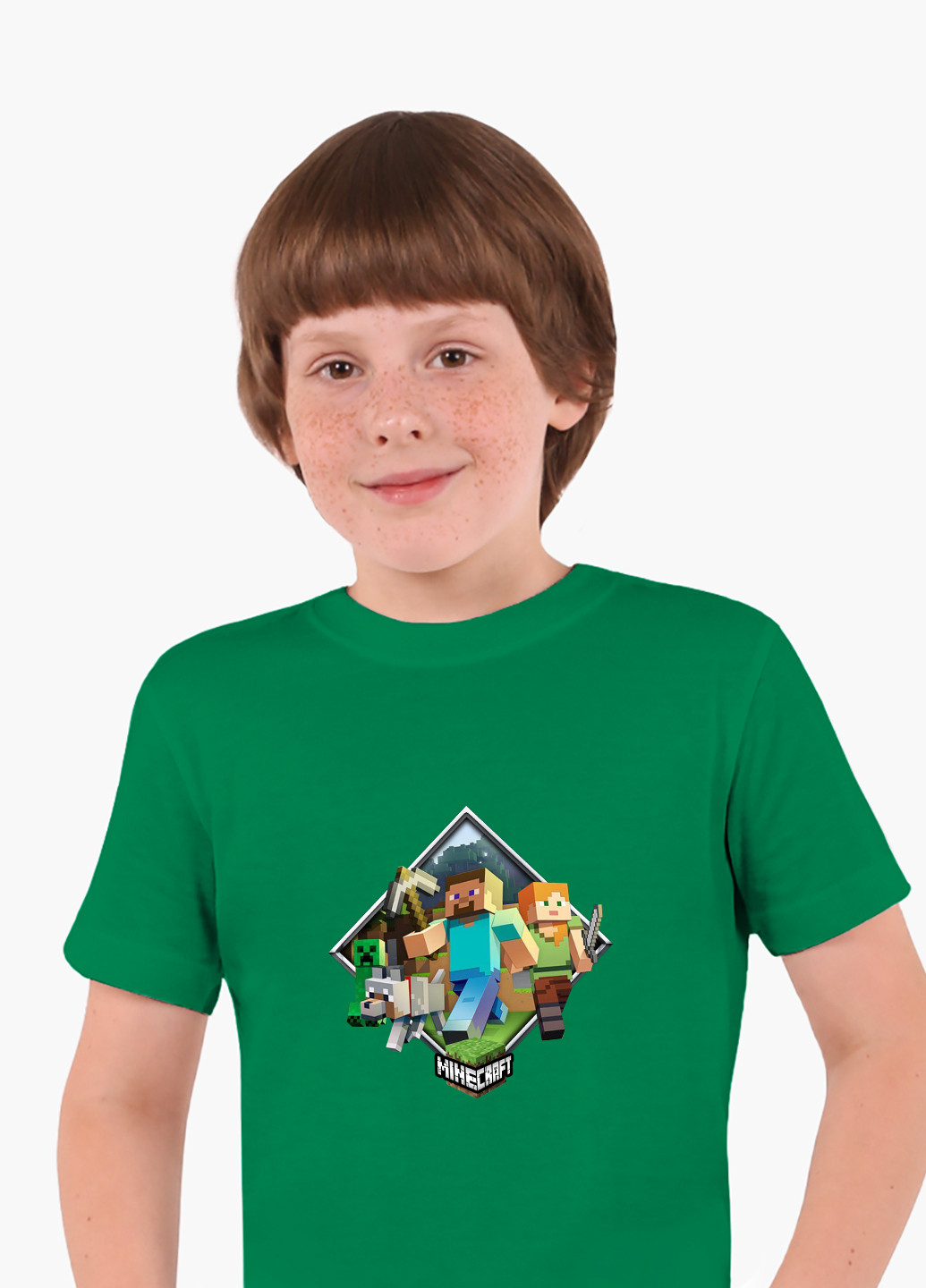 Зелена демісезонна футболка дитяча майнкрафт (minecraft) (9224-1175) MobiPrint