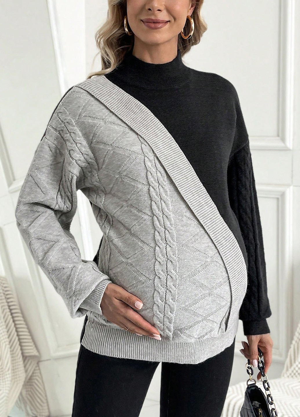 Комбинированный демисезонный джемпер для беременных джемпер SHEIN