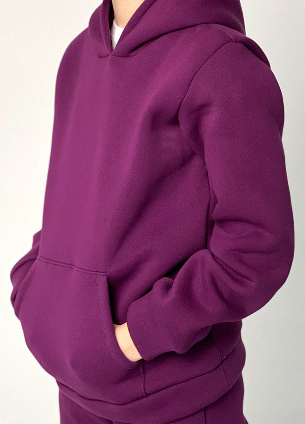 Спортивный костюм (худи, брюки) Blanka однотонный фиолетовый трикотаж, хлопок