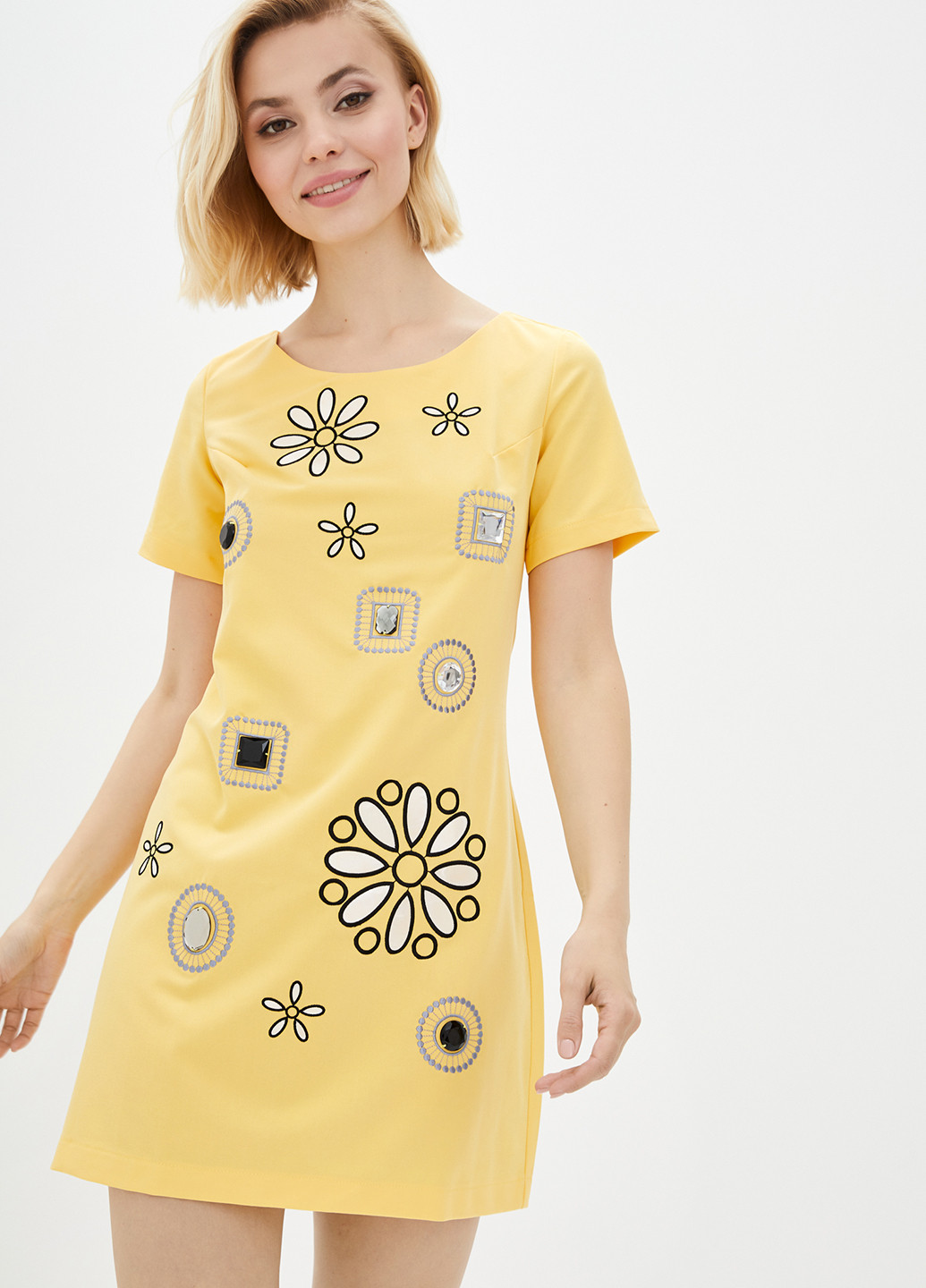 Жовтий кежуал сукня а-силует Luzana з абстрактним візерунком