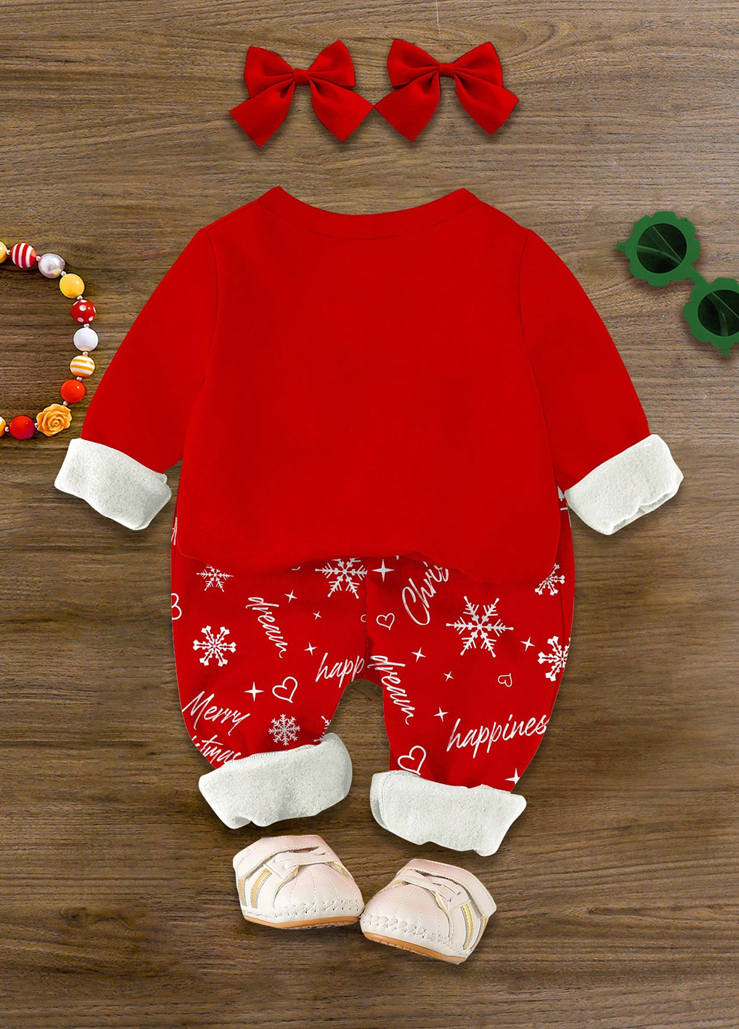 Червоний зимній костюм (світшот, штани) SHEIN