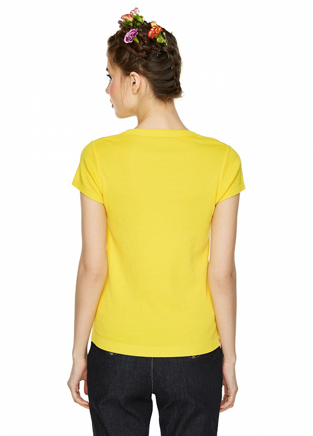 Желтая демисезон футболка с коротким рукавом United Colors of Benetton