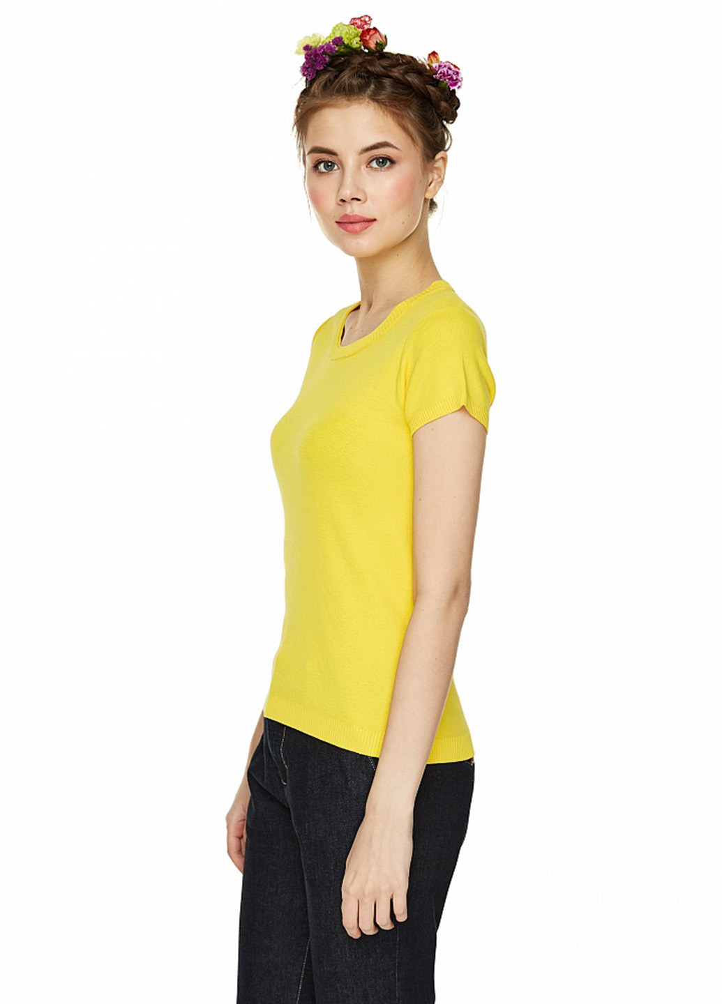 Жовта демісезон футболка з коротким рукавом United Colors of Benetton
